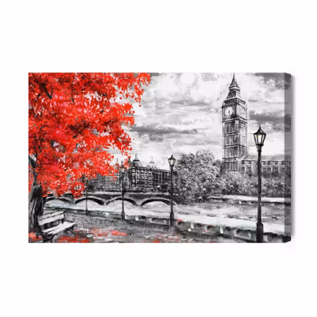 Canvastavla - View of the thames and big ben