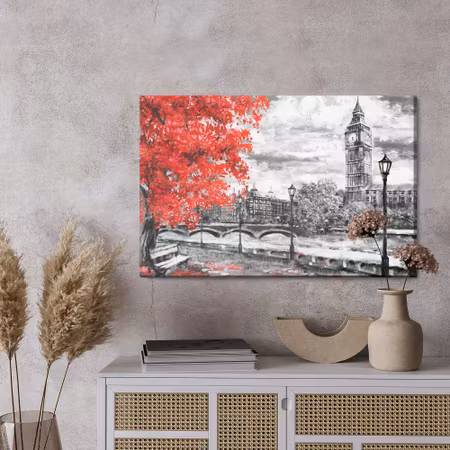 Canvastavla - View of the thames and big ben