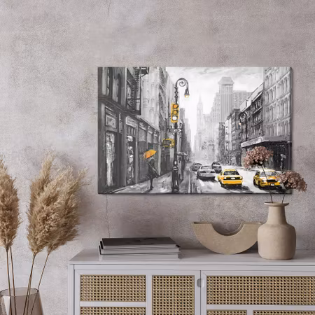 Canvastavla - View on a painterd new york street