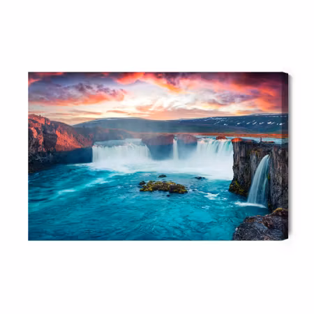 Canvastavla - Icelandic waterfalls in the morning