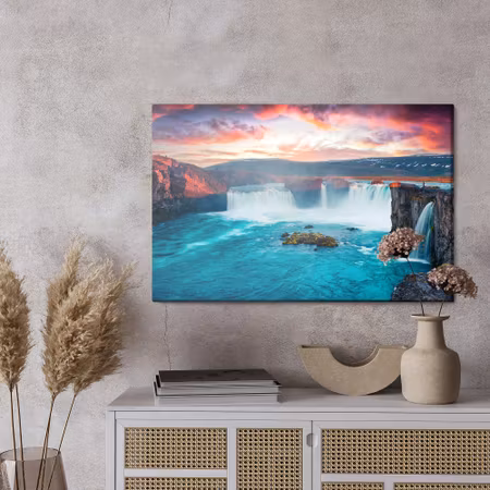 Canvastavla - Icelandic waterfalls in the morning