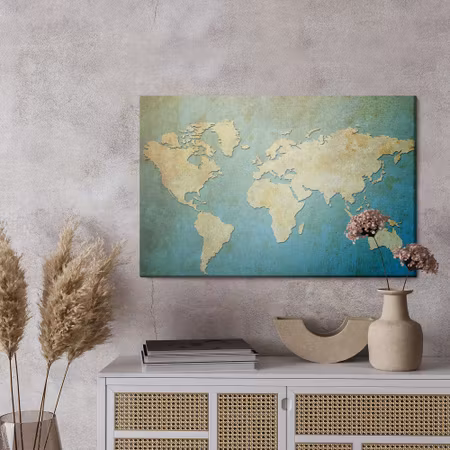 Canvastavla - Decorative world map