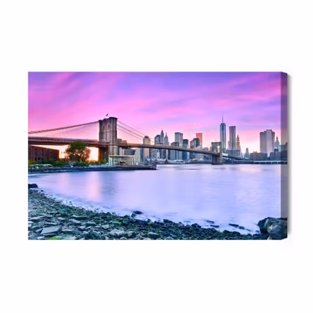 Canvastavla - View of new york at dusk