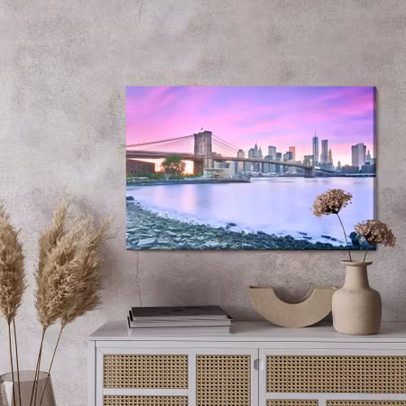 Canvastavla - View of new york at dusk