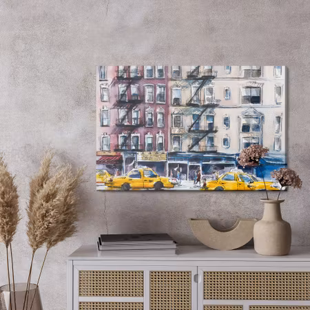 Canvastavla - New york street painted with watercolor