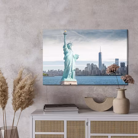 Canvastavla - The statue of liberty against the