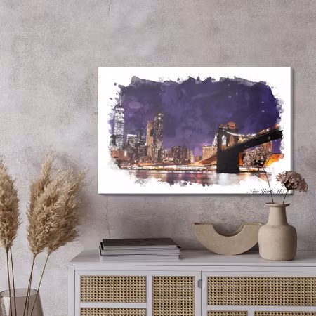 Canvastavla - The brooklyn bridge in an abstract