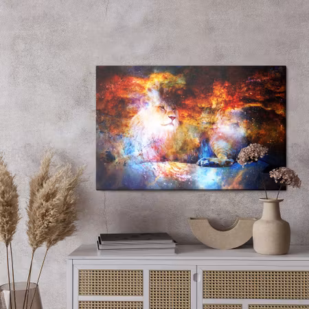 Canvastavla - Lion in outer space