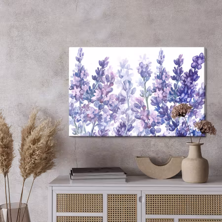 Canvastavla - Watercolor lavender on a white background