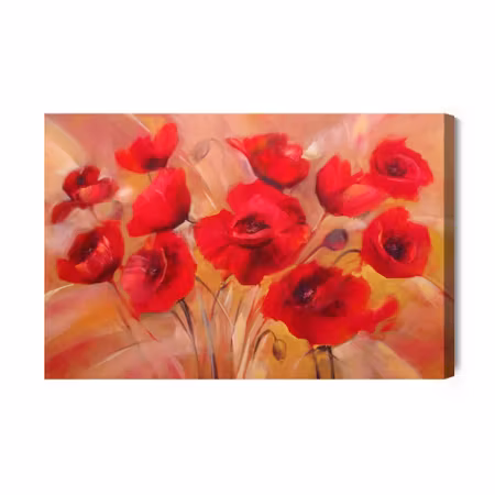 Canvastavla - Red poppies like painted