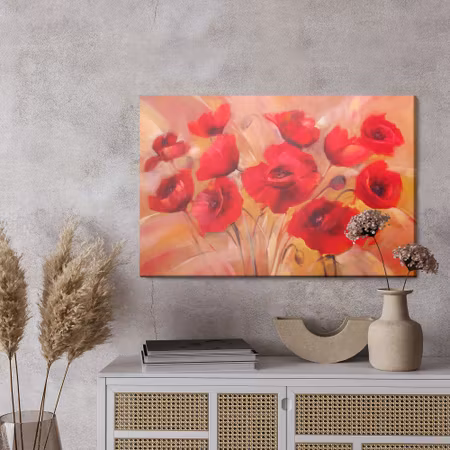 Canvastavla - Red poppies like painted