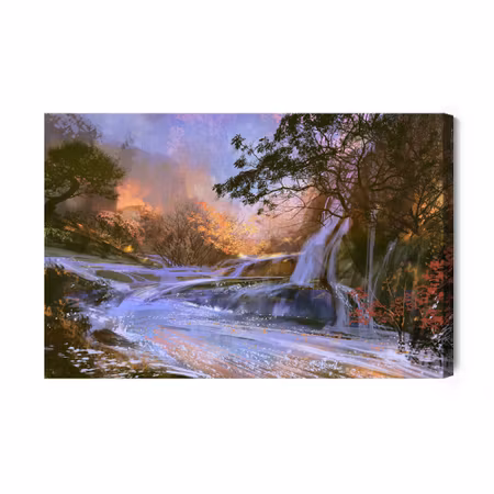 Canvastavla - A waterfall as painted