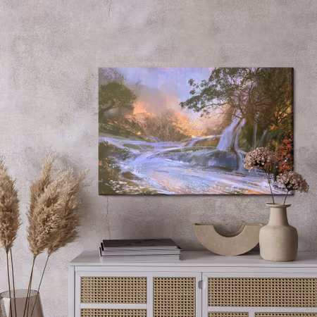 Canvastavla - A waterfall as painted