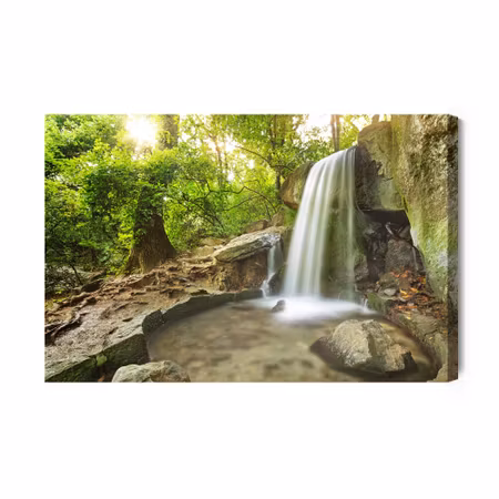 Canvastavla - Waterfall in the 3d forest