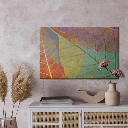 Canvastavla - Colorful leaves on a macro scale