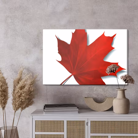 Canvastavla - Red maple leaf