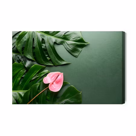 Canvastavla - Pink flower on the background of