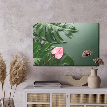 Canvastavla - Pink flower on the background of