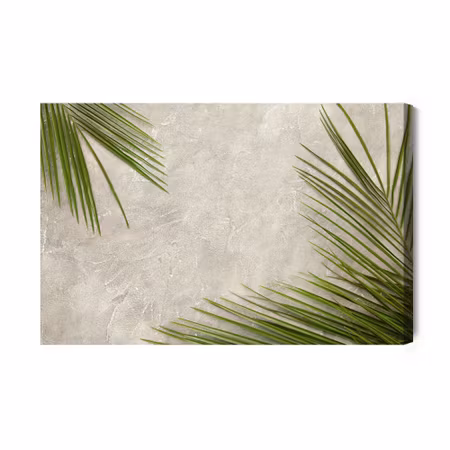 Canvastavla - Palm leaves on a concrete background