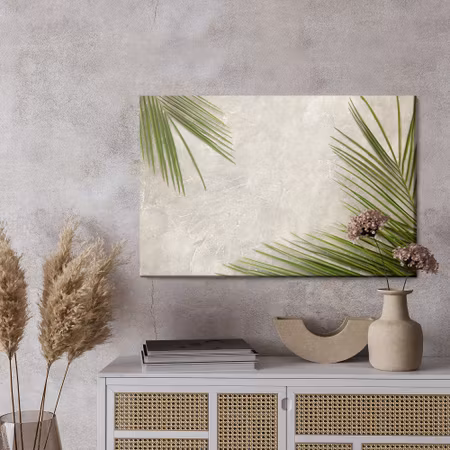 Canvastavla - Palm leaves on a concrete background
