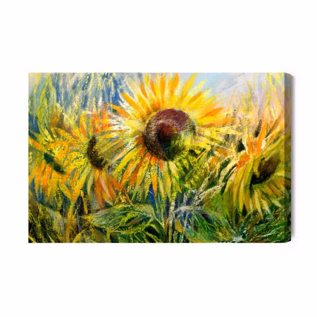 Canvastavla - Sunflowers as drawn