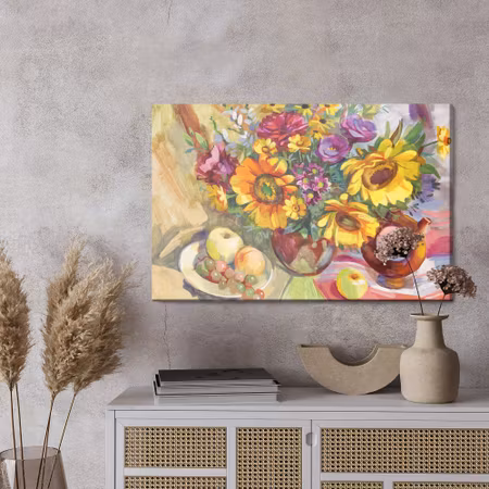 Canvastavla - A floral composition as painted