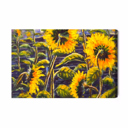 Canvastavla - Sunflower flowers as painted