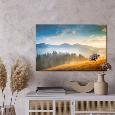 Canvastavla - Misty mountain country