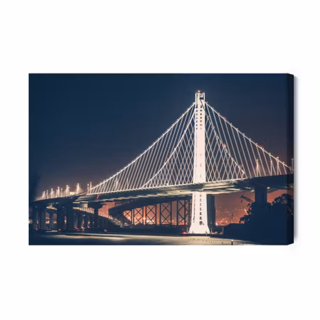 Canvastavla - Bridge at night