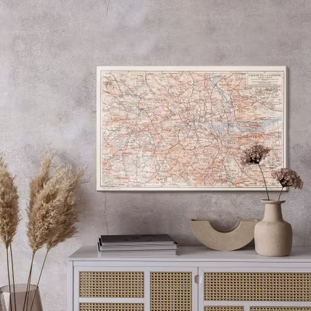 Canvastavla - Map of london and the surrounding area