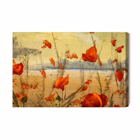 Canvastavla - Wild red poppies