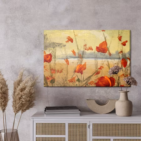 Canvastavla - Wild red poppies