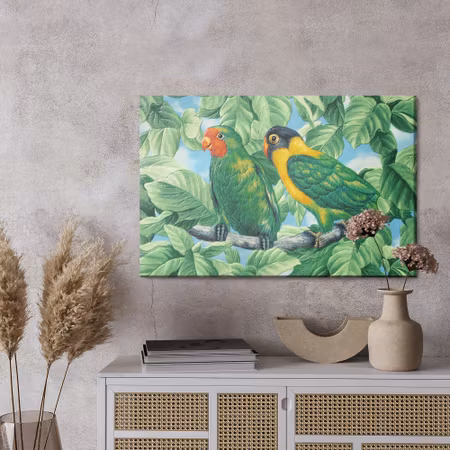 Canvastavla - Beautiful colorful parrots