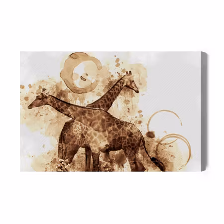 Canvastavla - Giraffes - modern art