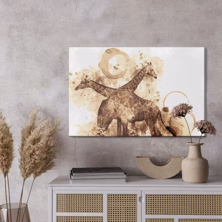 Canvastavla - Giraffes - modern art