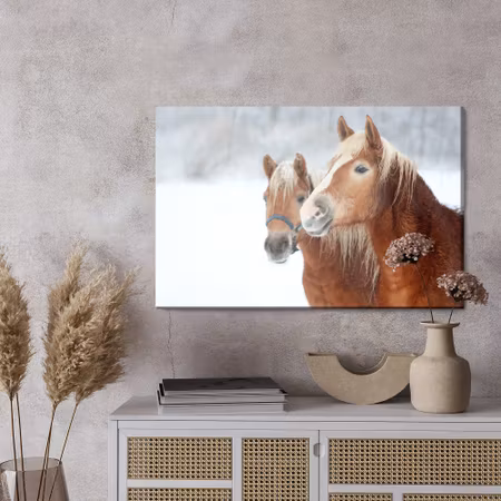 Canvastavla - Horses in the snow