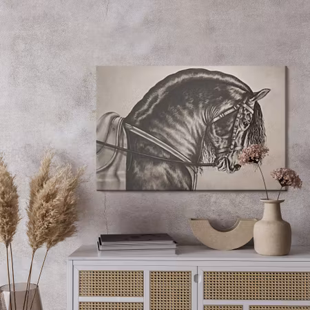 Canvastavla - Sketched horse