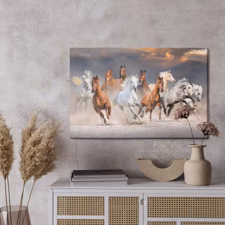 Canvastavla - Horses in the desert