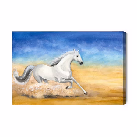 Canvastavla - A horse galloping in the desert