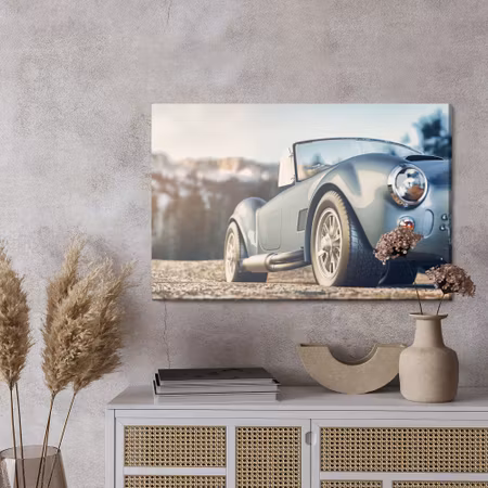 Canvastavla - Classic car on a background of mountains