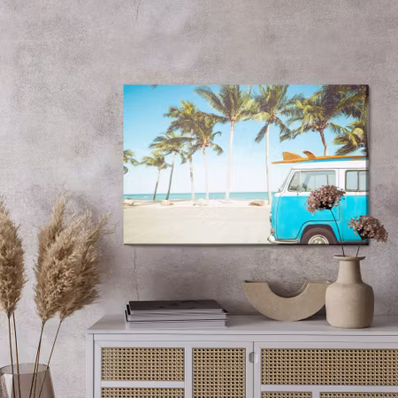 Canvastavla - Car and tropical beach