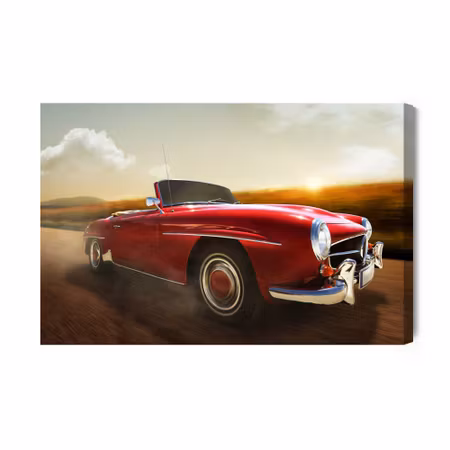 Canvastavla - Red car in motion