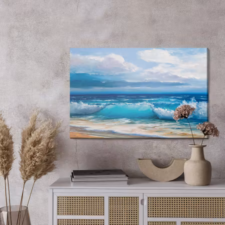 Canvastavla - Painted sea waves