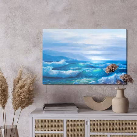 Canvastavla - Rough sea waves