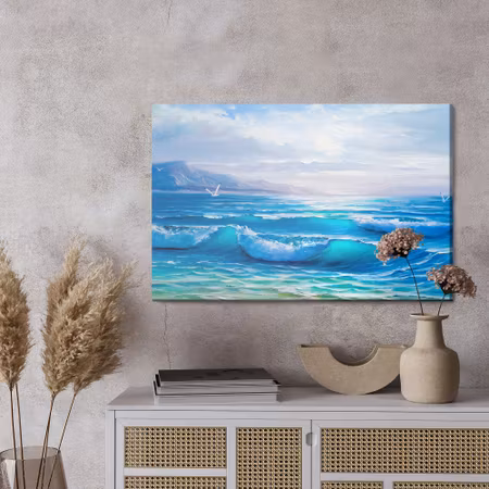 Canvastavla - Painted sea horizon