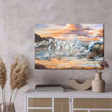 Canvastavla - Horses at the seaside