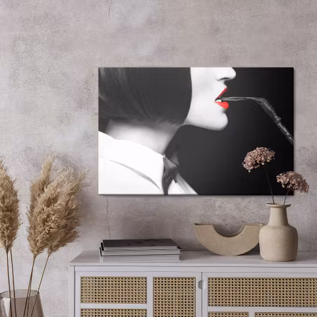 Canvastavla - Woman in a musket