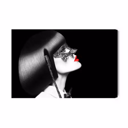 Canvastavla - Woman in vintage mask