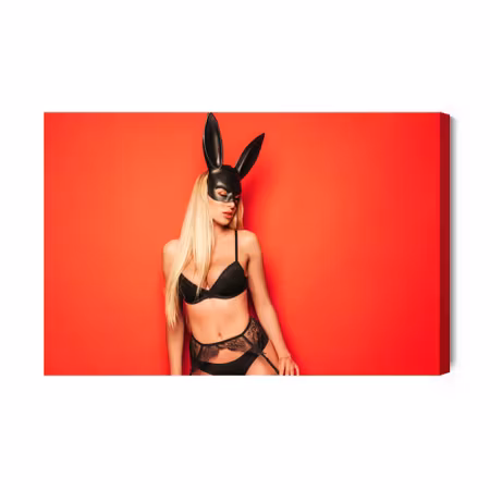 Canvastavla - Woman in bunny costume