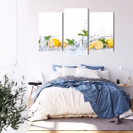 Canvastavla - Mint leaves with lemons